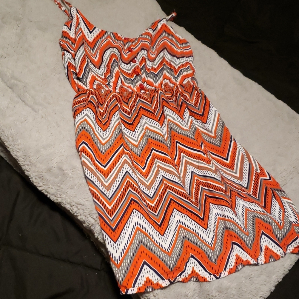 Zesty bright orange mini summer dress size small